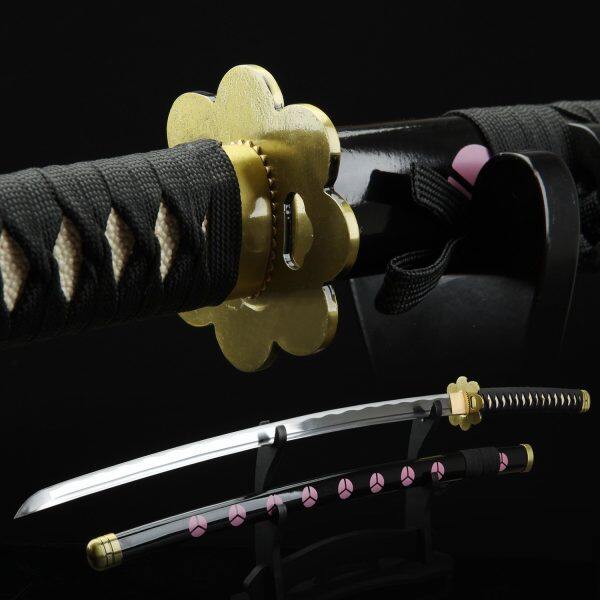 One Piece Roronoa Zoro Shusui Katana Samurai Sword Replica With Black Scabbard 6